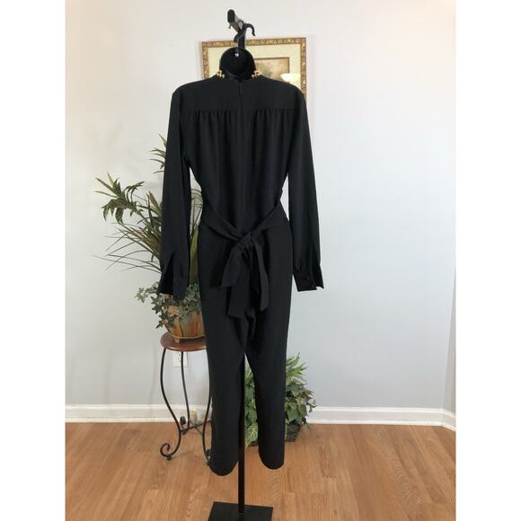 Eva Mendes Overall Jumpsuit Size 2 Long Sleeve Black Y2K Fairy Core Barbiecore - Picture 5 of 12